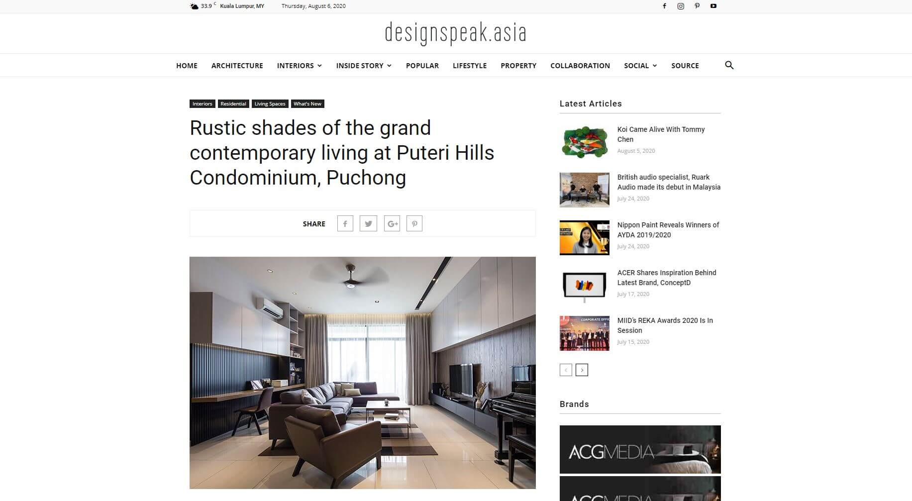 Rustic shades of the grand contemporary living at Puteri Hills Condominium, Puchong, May 2018